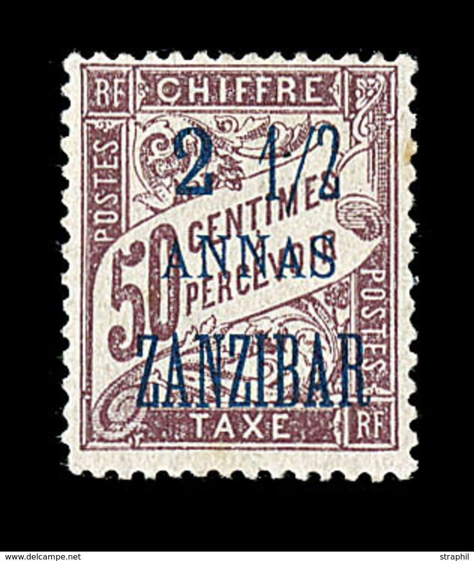 * ZANZIBAR - TIMBRES TAXE - * - N°5a - 2½ S/50c - Rousseur - Signé Calves - Other & Unclassified