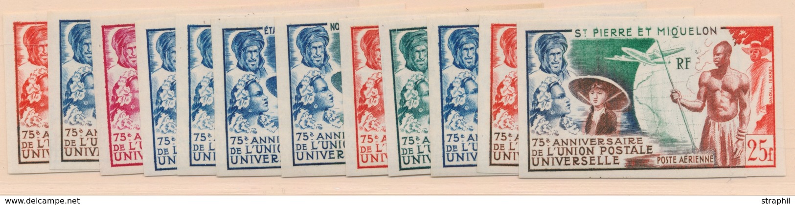 ** GRANDES SERIES COLONIALES FRANCAISES - ** - 1949 - 75ème Anniv. De L'UPU - 12 Val - ND - TB - Autres & Non Classés