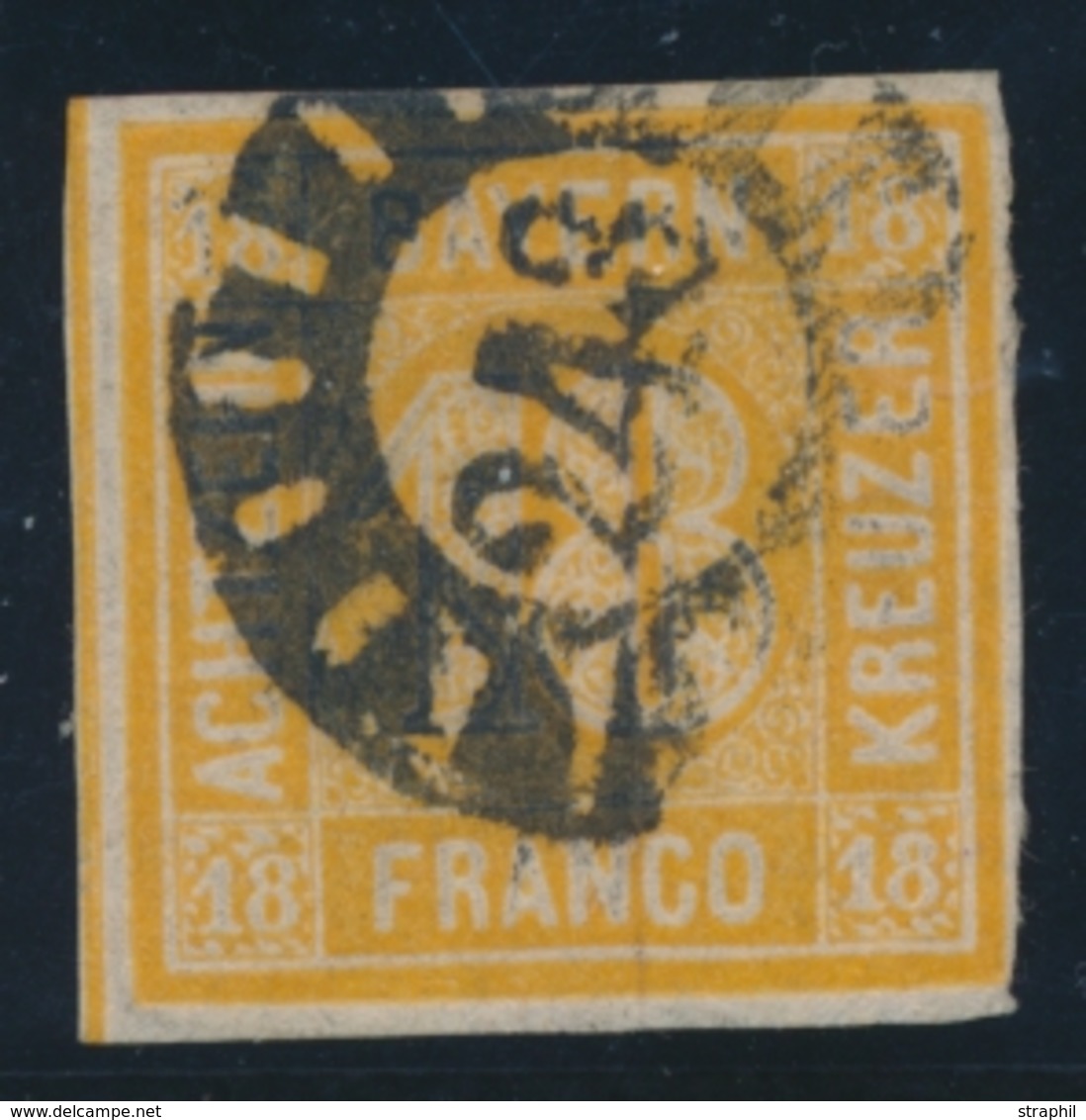 O BAVIERE - O - N°8 - 18k Ocre - Obl "243" -TB - Other & Unclassified