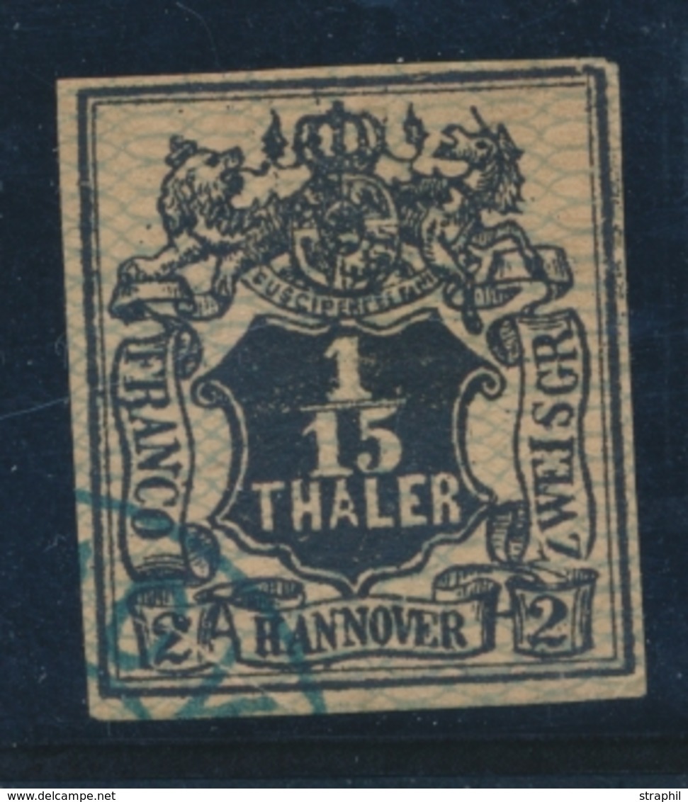 O HANOVRE - O - N°12 - 1/15 T. Noir Sur Bleu - TB - Hanover