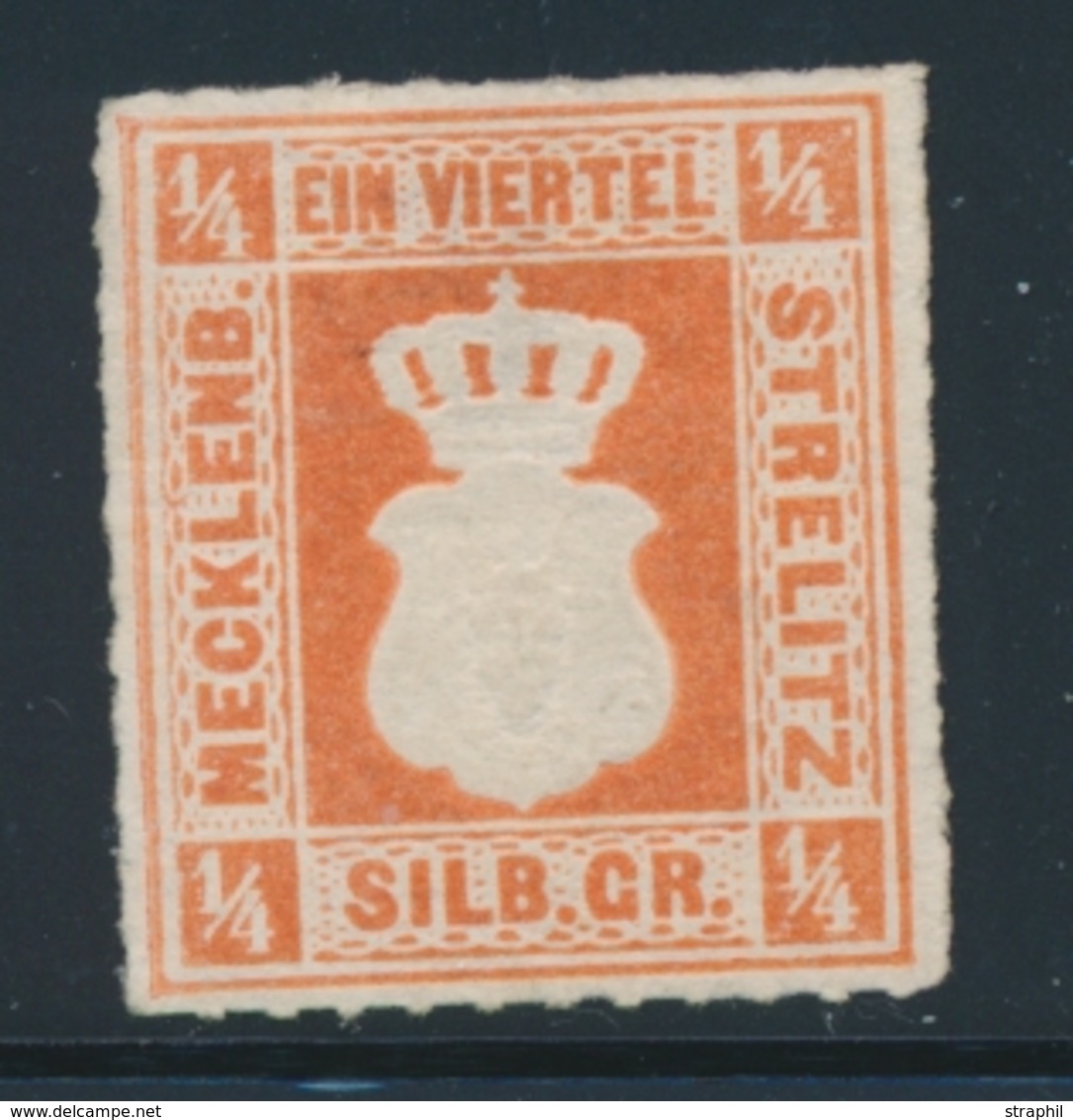 (*) MECKLEMBOURG STRELITZ - (*) - N°1 - ¼ S. Rge Orange - Léger Clair - Asp. TB - Mecklenbourg-Strelitz