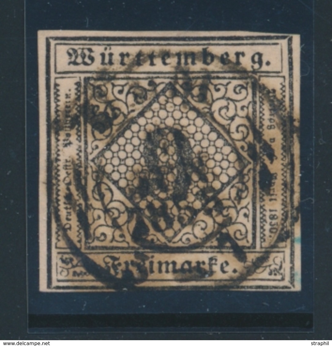 O WURTEMBERG - O - N°4 - 9k. Rose - Obl Centrale  -TB - Other & Unclassified