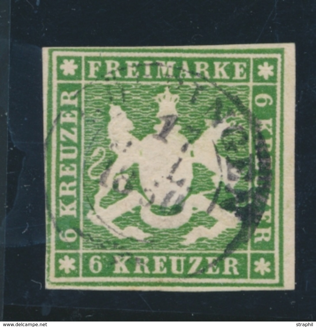 O WURTEMBERG - O - N°13 - 6k. Vert - Signé Roumet/Calves - TB - Other & Unclassified