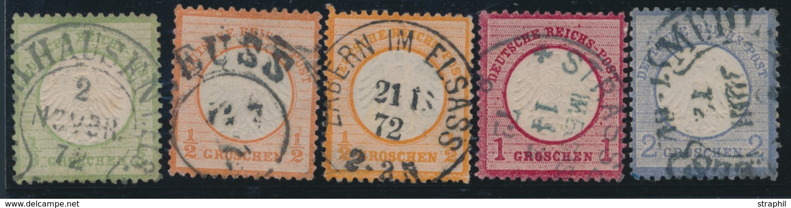 O ALLEMAGNE - EMPIRE  - O - N°2/5 + 3a - Belles Oblit. Dont 4 D'Alsace - B/TB - Used Stamps