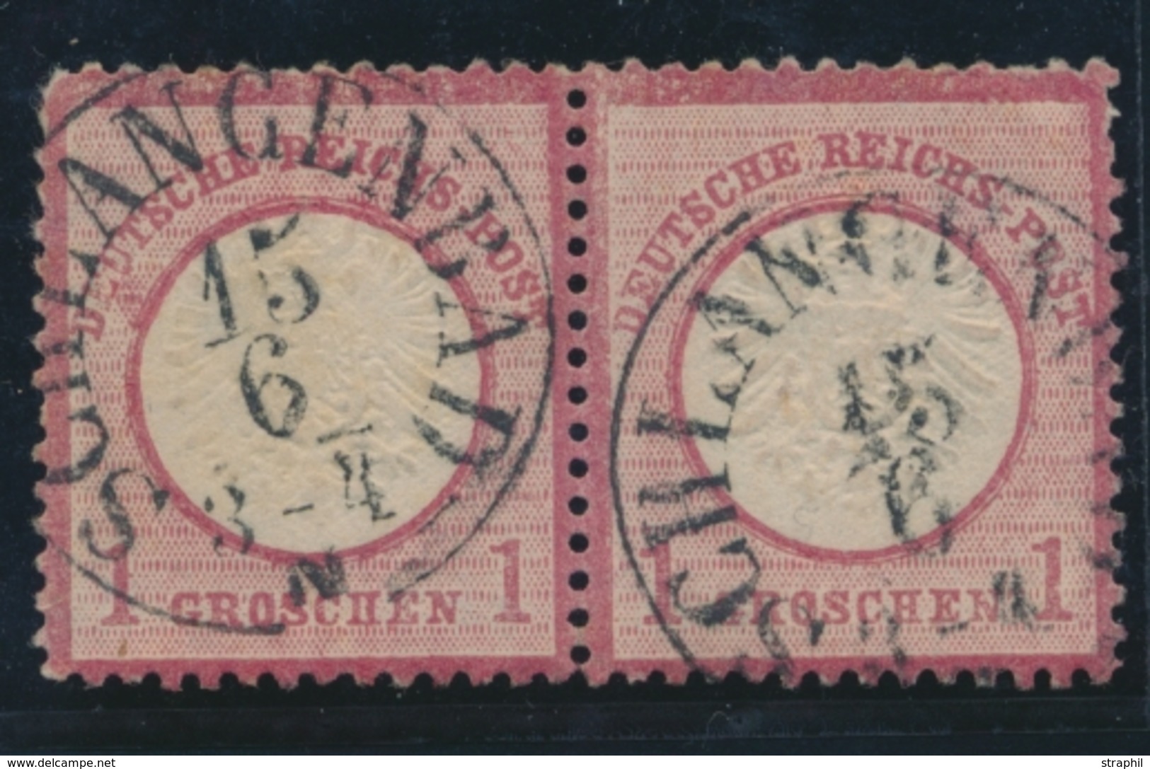 O ALLEMAGNE - EMPIRE  - O - N°16 Paire - Belle Oblit. Schlangenbad - TB - Used Stamps