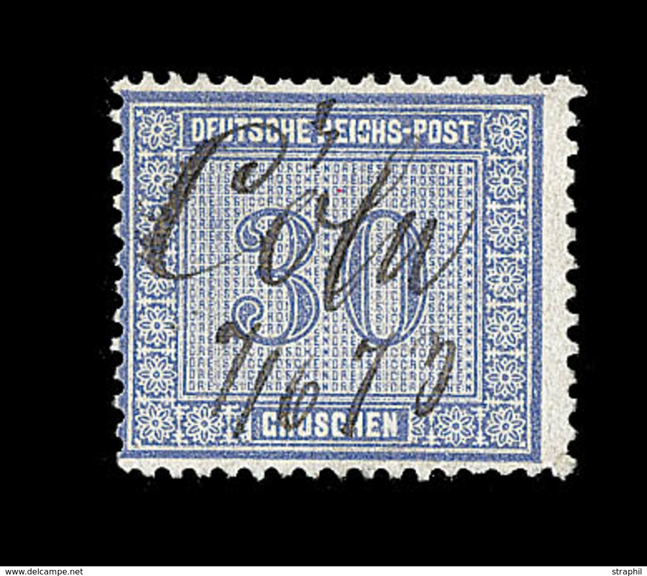 O ALLEMAGNE - EMPIRE  - O - N°27 - 30g Bleu - Oblitéré Plume - TB - Oblitérés