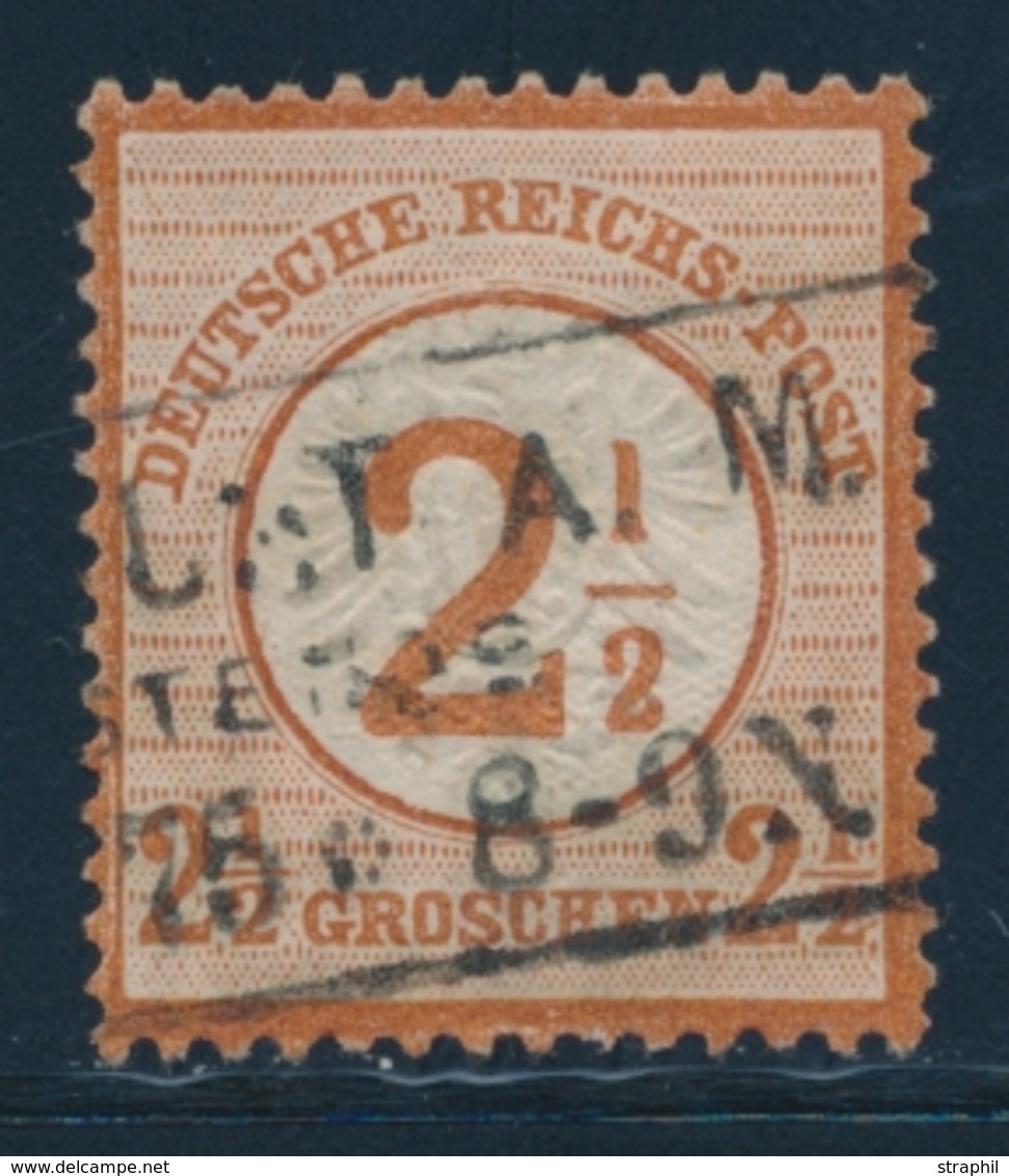 O ALLEMAGNE - EMPIRE  - O - N°28 - 2½ G. Brun Rouge - Obl Ferroviaire  - TB - Used Stamps