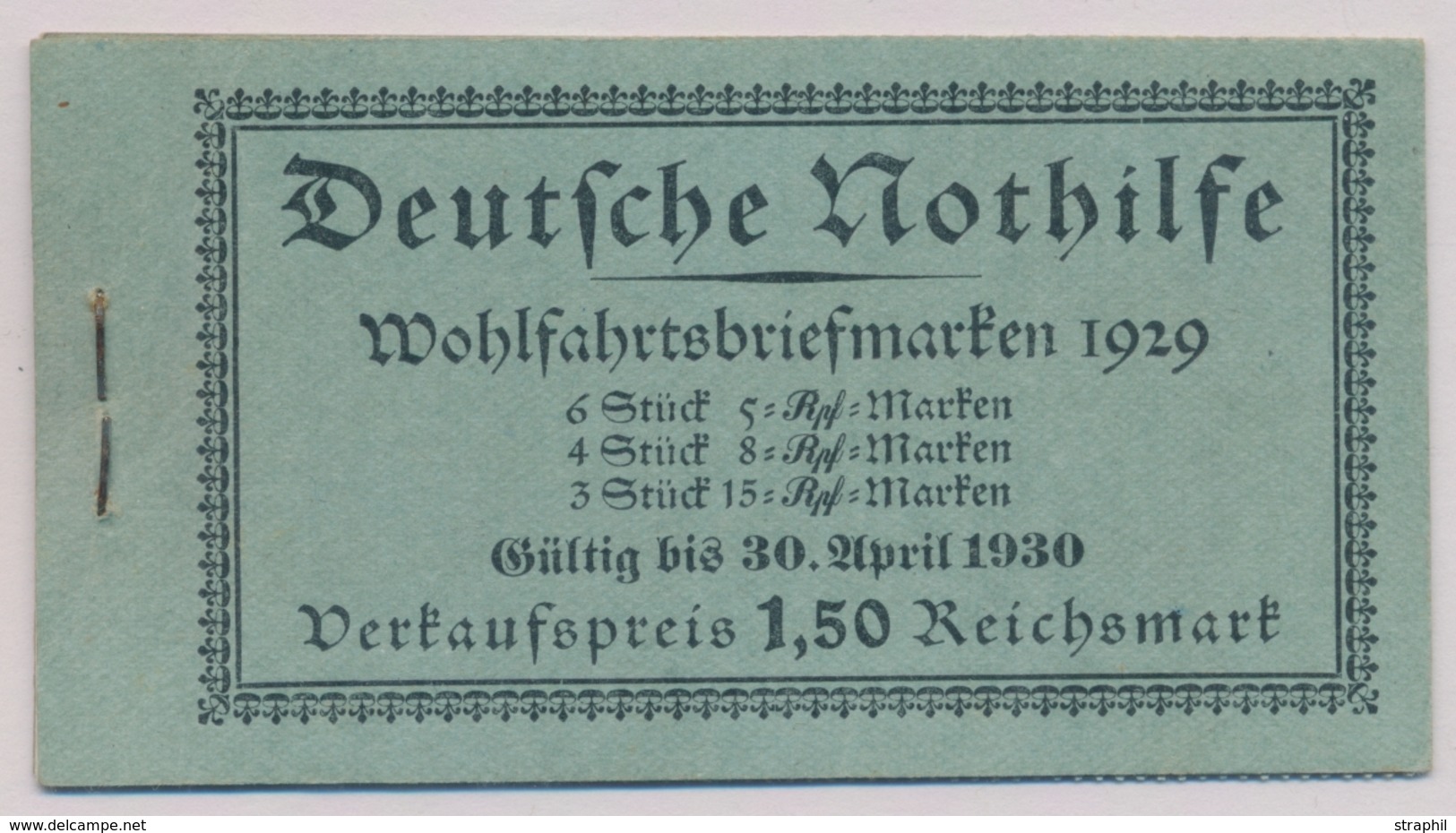 ** ALLEMAGNE - REPUBLIQUE WEIMAR - ** - N°421 - Le Carnet MH28 - Bloc De 4 De Droite Détaché Du Carnet - Neufs