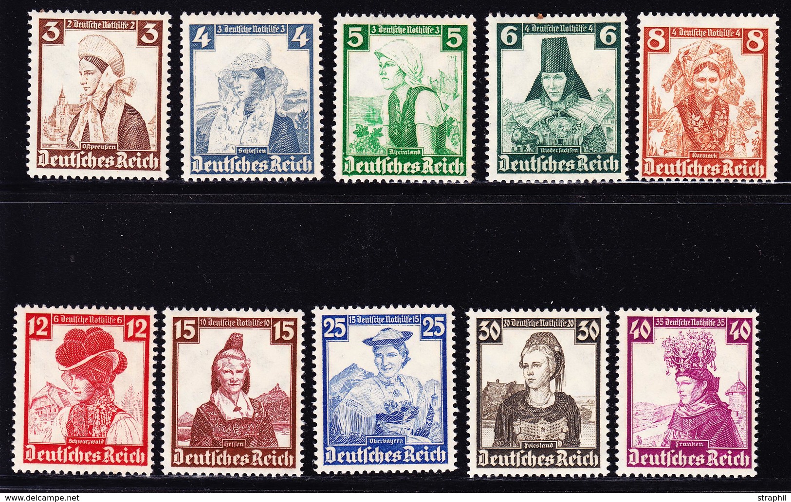 ** ALLEMAGNE - IIIEME REICH - ** - N°547/56 Sf N°550B - TB - Neufs