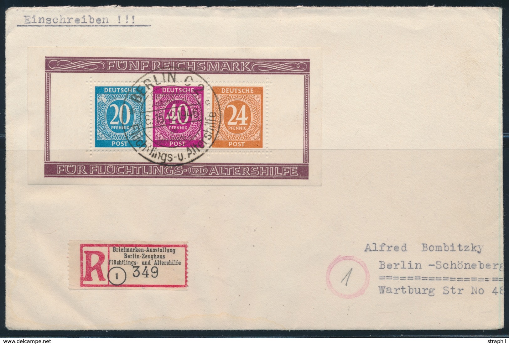 L ALLEMAGNE - ZONE AAS - L - N°1 - ND - Obl Grd Cachet  Berlin C2 - 15/12/1946 S/recom. - TB - Private & Local Mails