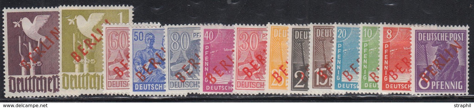 * BERLIN - * - N°1B/18B - 14 Val. - Surch. Rouges - TB - Used Stamps