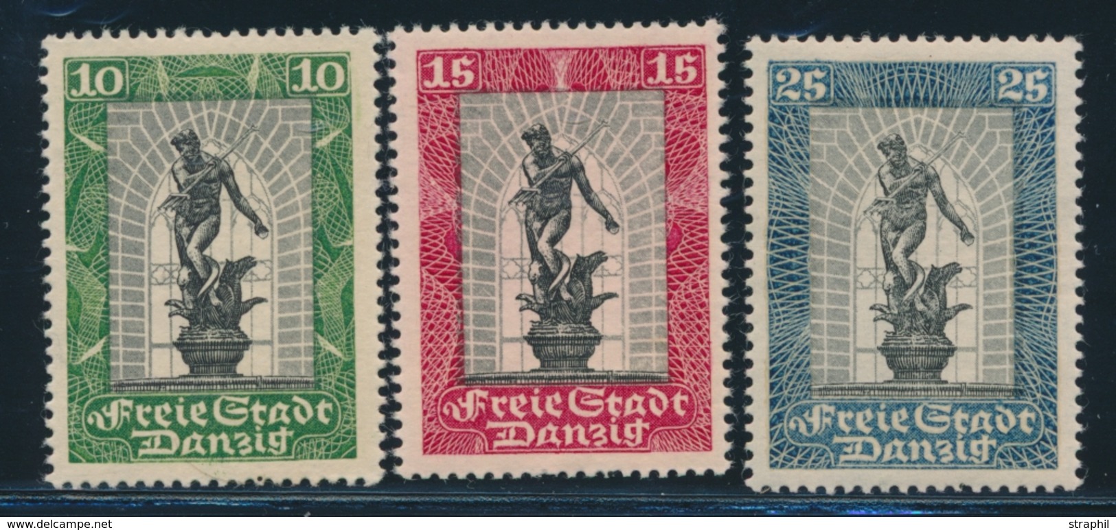 ** DANTZIG - ** - N°198/200 - Fontaine De Neptune - TB - Other & Unclassified