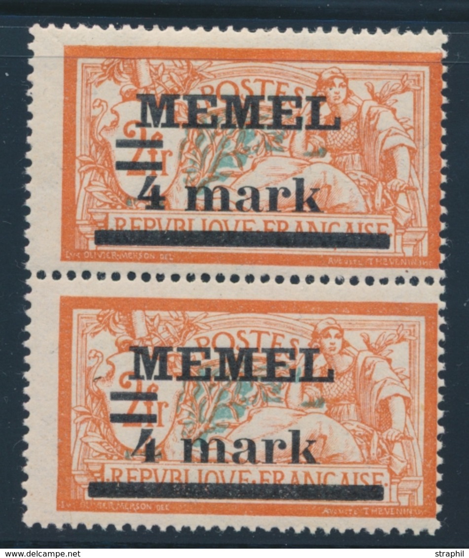 **/* MEMEL - **/* - N°31a - Paire - Dt Type I Et II Se Tenant - Signé A. Brun - TB - Memel (Klaïpeda) 1923