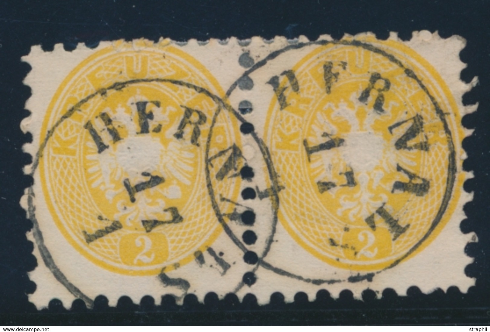 O AUTRICHE - O - N°22 - 2K Jaune -  Paire - TB - Unused Stamps