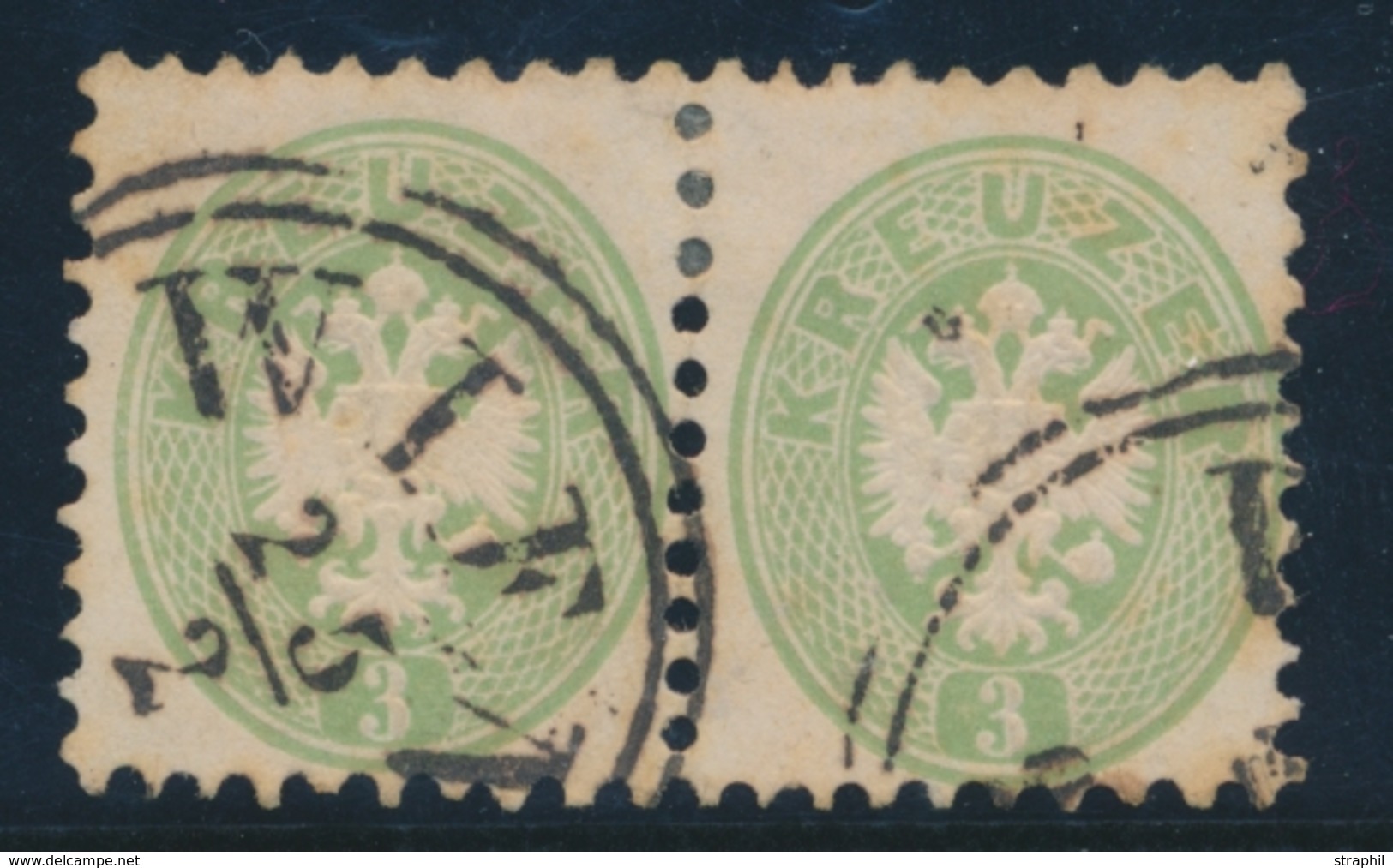 O AUTRICHE - O - N°23 - 3K Vert - Paire - TB - Unused Stamps