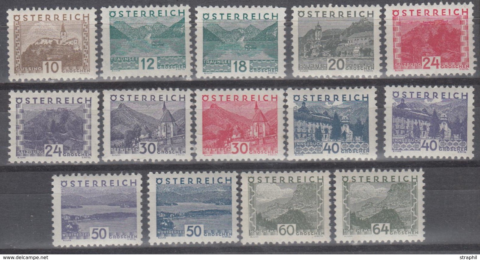 **/* AUTRICHE - **/* - N°405/18 - Série Paysages (N°406 Et 411 *) - Ensemble TB - Unused Stamps