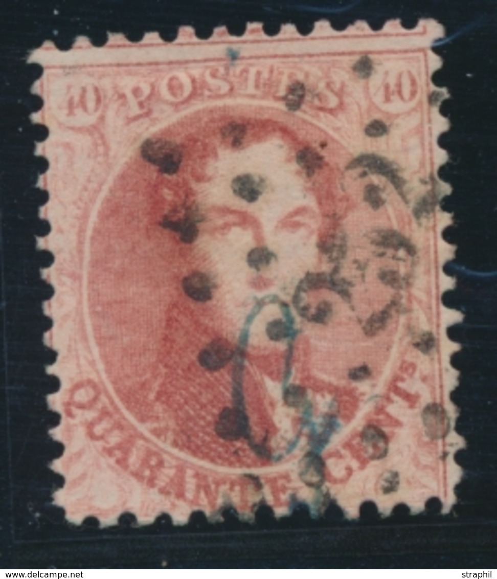 O BELGIQUE - O - N°14A - 40c Rouge - Surch. "G" En Bleu (Précurseir Des Perforations D'entreprise - TB - 1849 Epaulettes