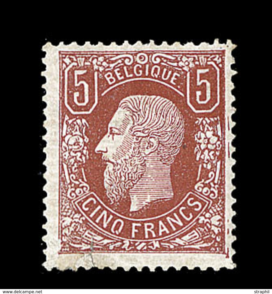 * BELGIQUE - * - N°37 - 5F Brun Rouge - TB - 1849 Epaulettes