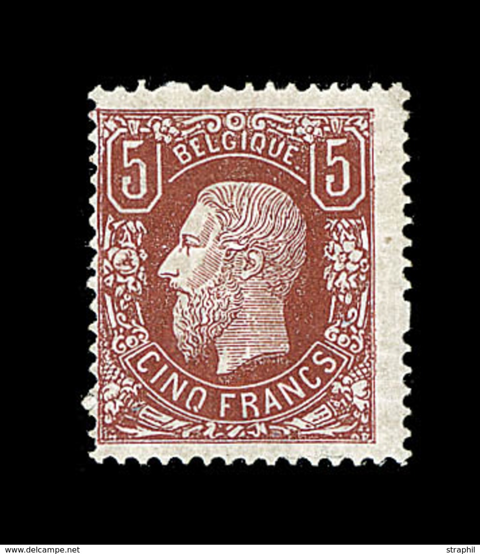 * BELGIQUE - * - N°37 - 5F Brun Rouge - TB - 1849 Epaulettes