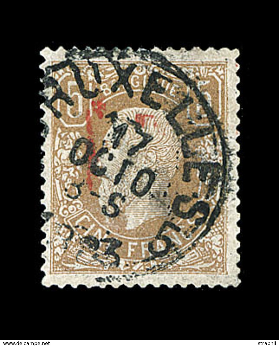 O BELGIQUE - O - N°37a - 5F Brun Pâle - Signé Balasse + Calves - TB - 1849 Epaulettes
