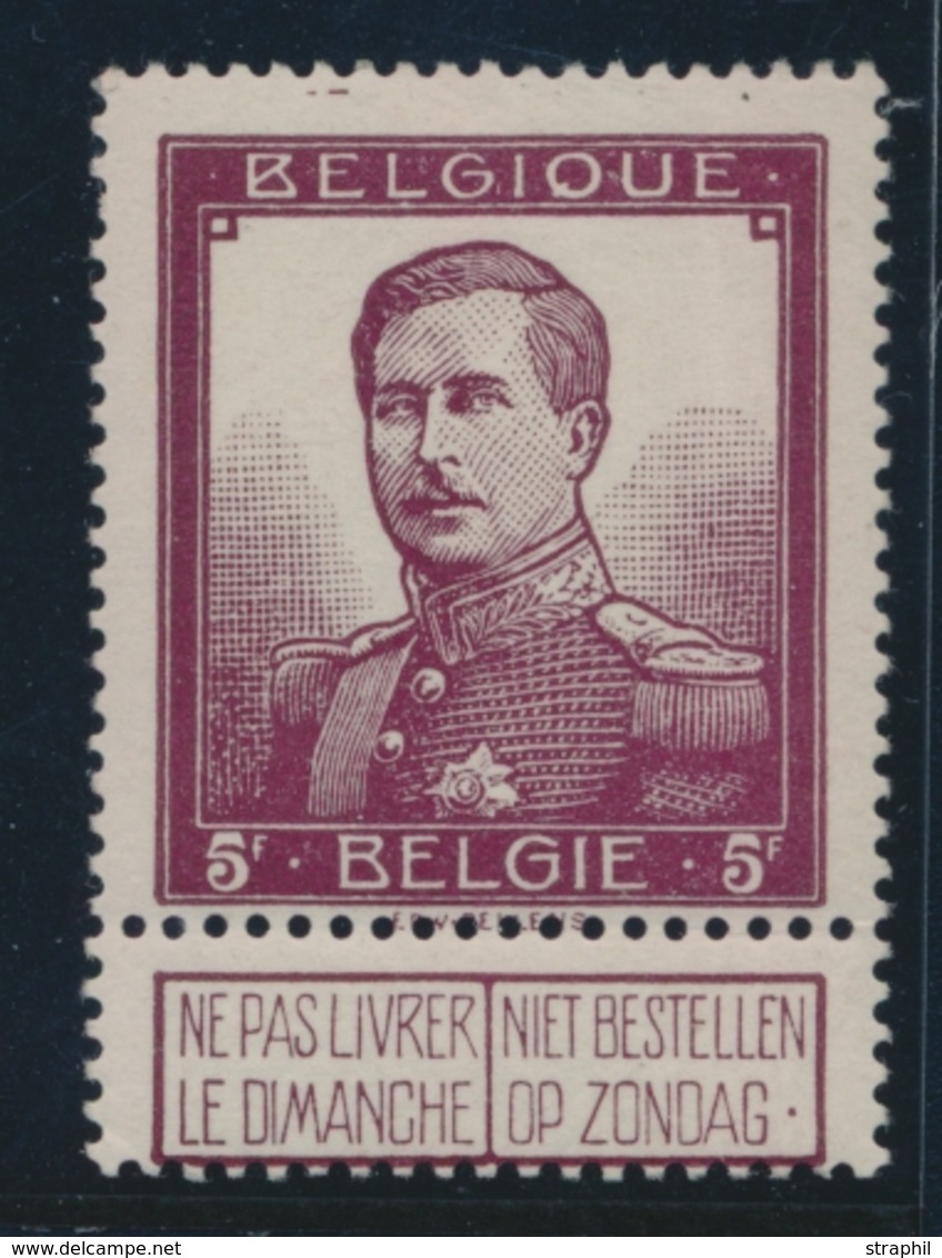 ** BELGIQUE - ** - N°122 - 5F Carminé - TB - 1849 Epaulettes