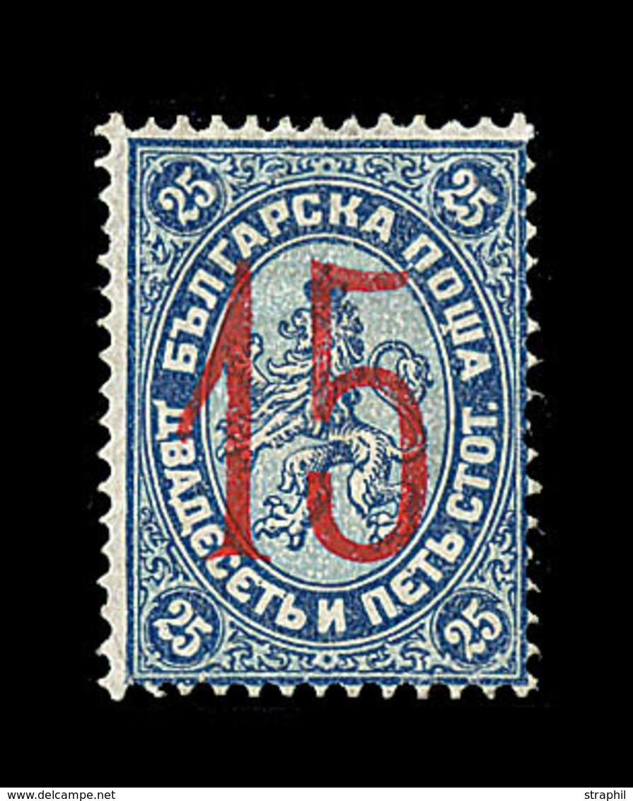 **/* BULGARIE - **/* - N°27 - 15 S/25c Bleu - Gomme Partielle - Signé Brun - TB - Unused Stamps