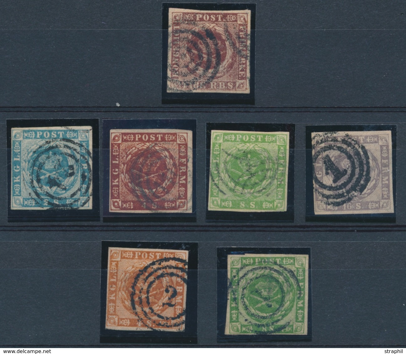 O DANEMARK - O - N°2/9 Sf 7 - 7 Val. De 1851/63 - TB - Used Stamps