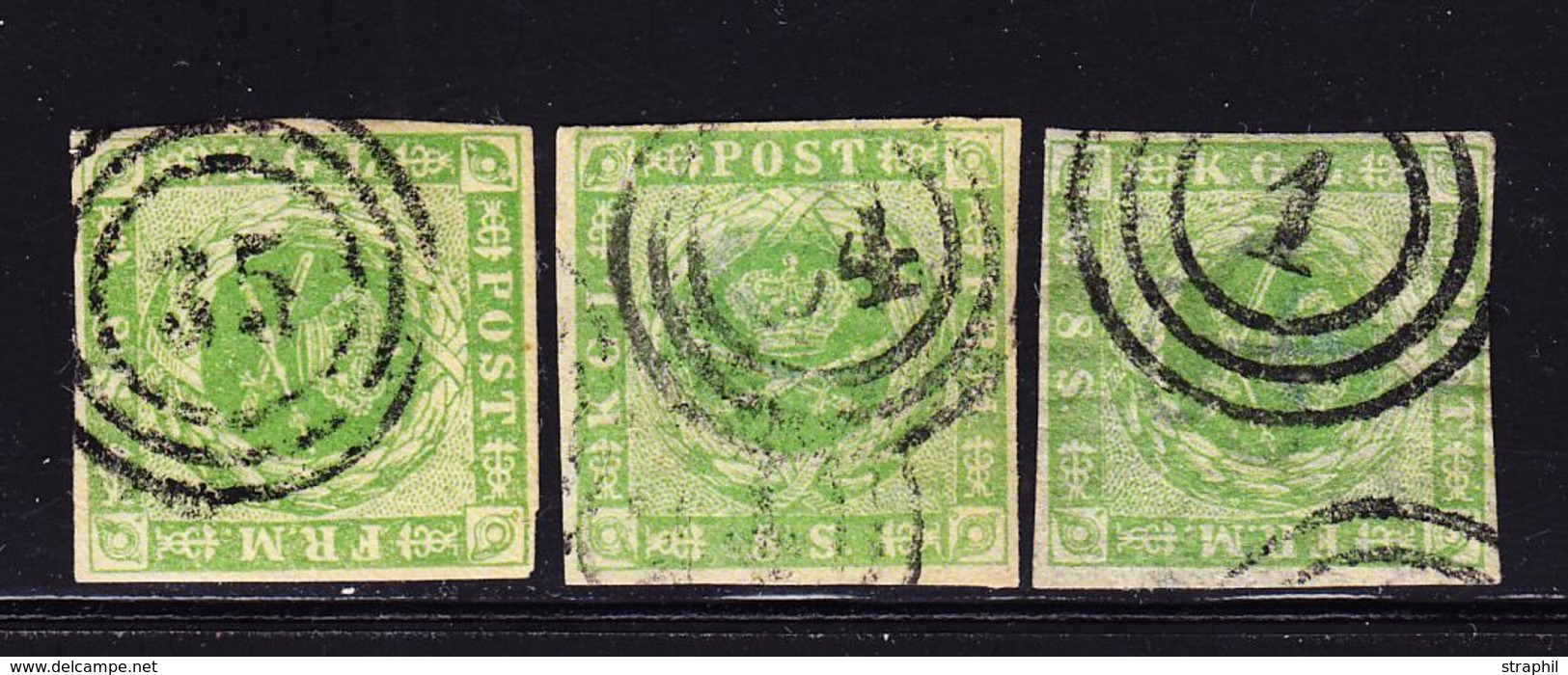 O DANEMARK - O - N°5 X 3 Ex - Cachets à N° Diff. - B/TB - Used Stamps