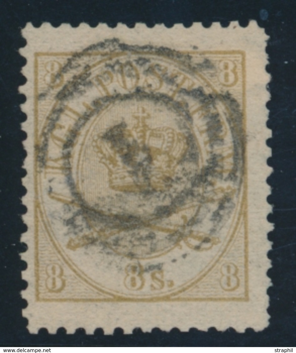 O DANEMARK - O - N°14a - 8s Bistre Olive - Dent 12½ - B - Used Stamps
