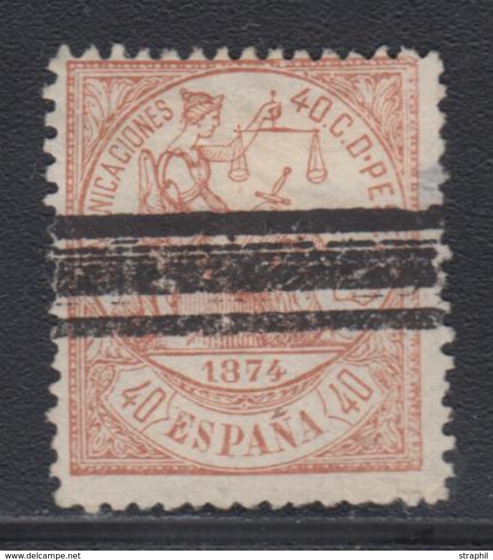 O ESPAGNE - O - N°146a - Erreur 40c Brun - Obl. Barres - TB - ...-1850 Préphilatélie