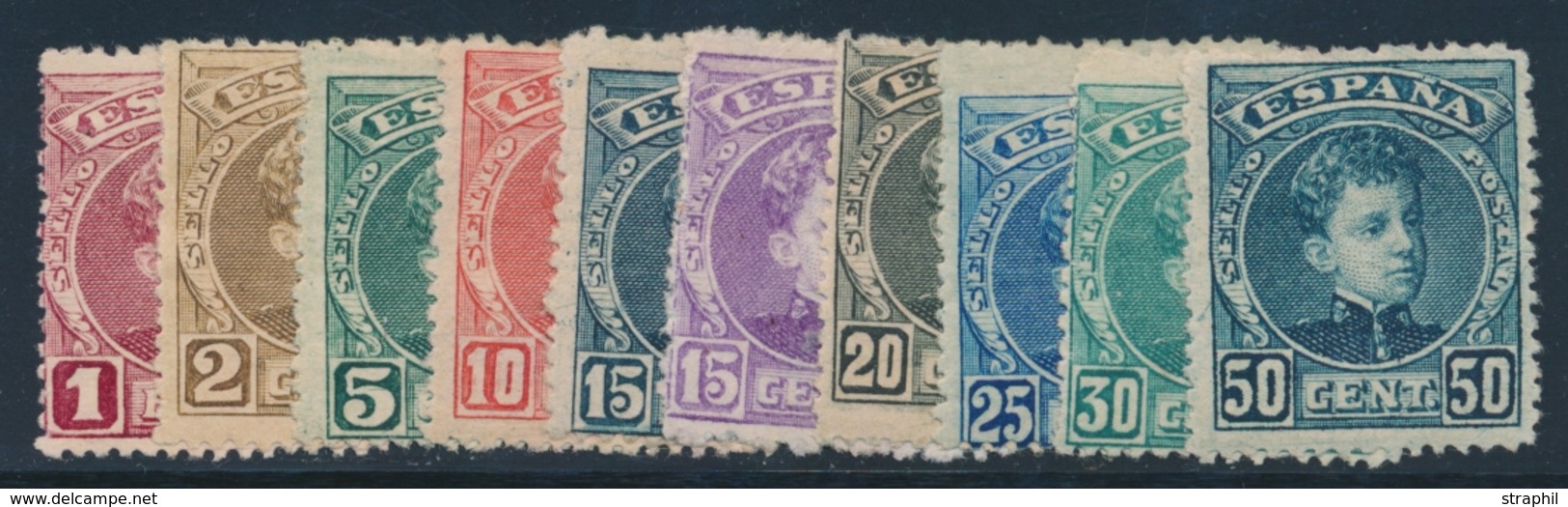 * ESPAGNE - * - N°212/15 ,216A/19,222/23 - Chiffres 000.000 Au Verso  -TB - ...-1850 Prephilately