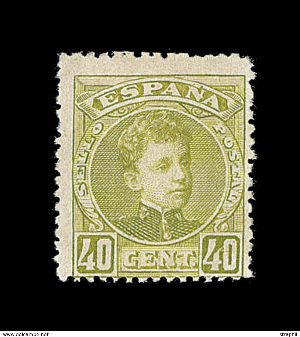 * ESPAGNE - * - N°220 - 40c Jaune Olive - Chiffres 000.000 Au Verso - TB - ...-1850 Prephilately