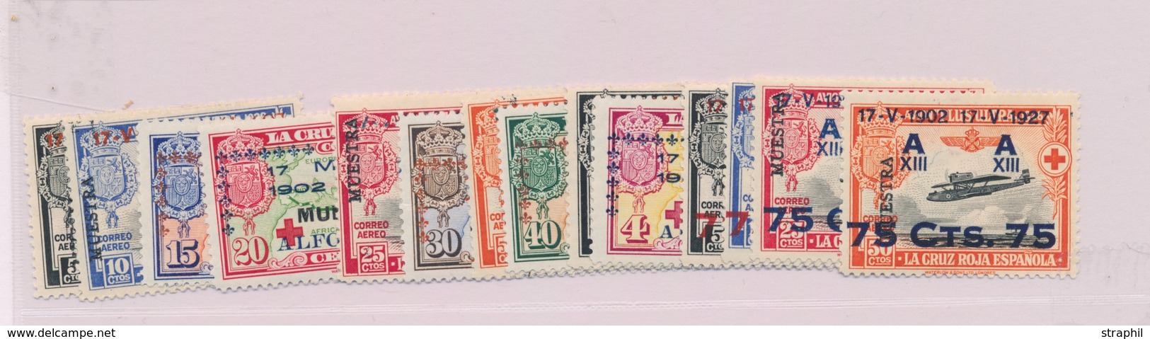 * ESPAGNE - POSTE AERIENNE  - * - N°17/30 - Surchargés MUESTRA - TB - Unused Stamps