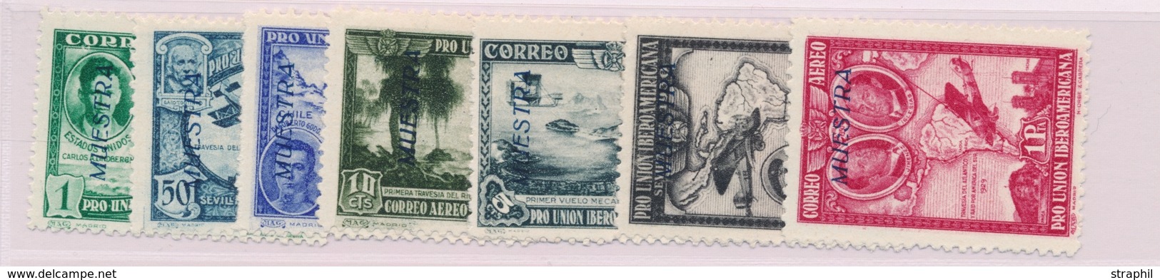 * ESPAGNE - POSTE AERIENNE  - * - N°75/81 - Surchargés MUESTRA - TB - Unused Stamps