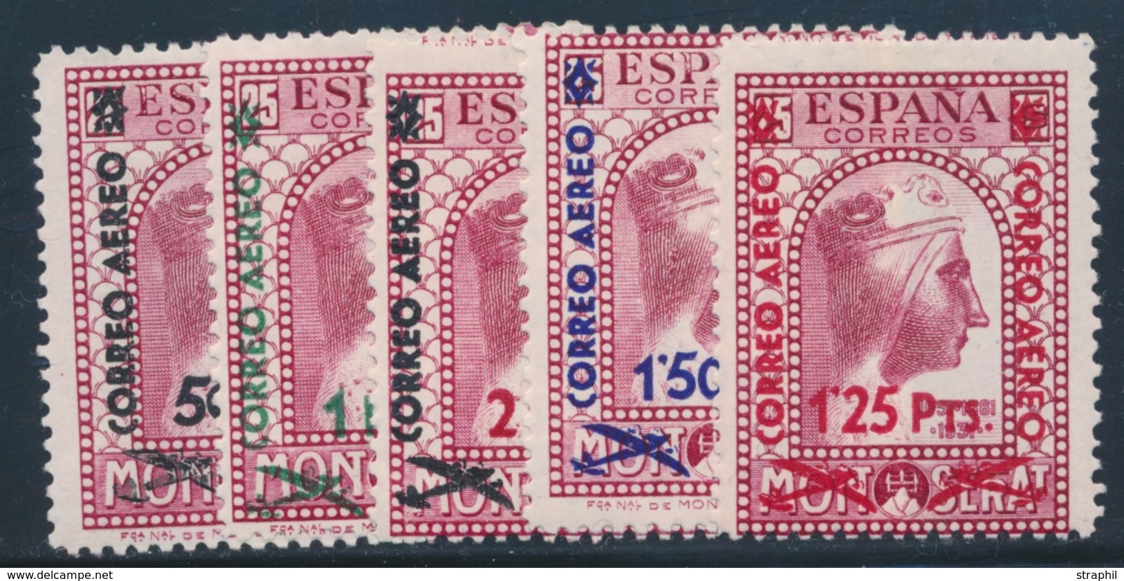 * ESPAGNE - POSTE AERIENNE  - * - N°188/92 - TB - Unused Stamps