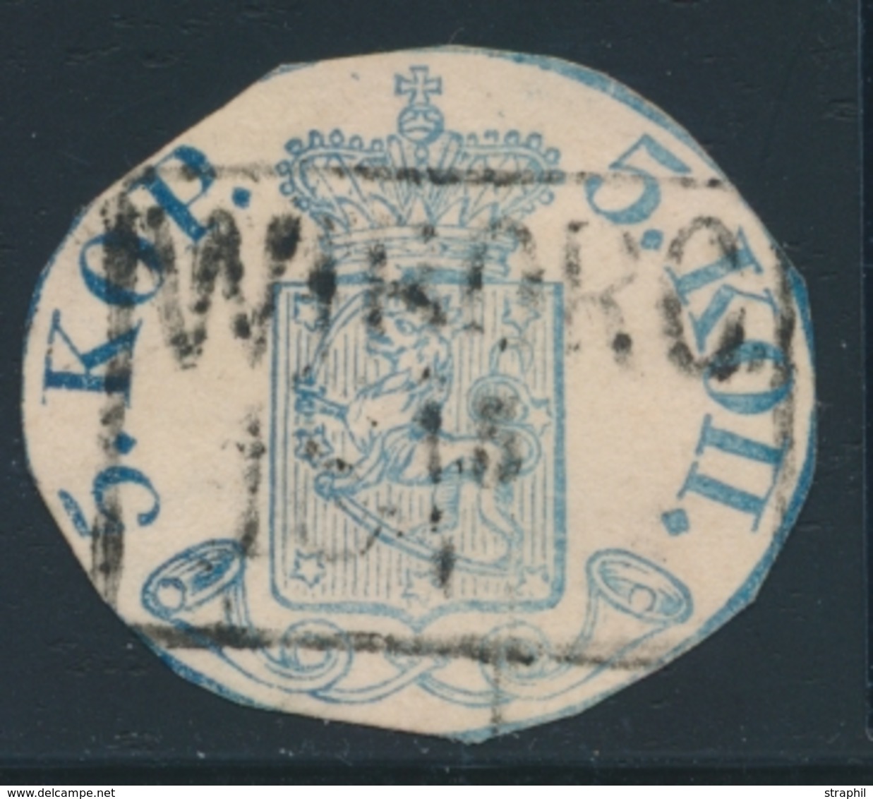 O FINLANDE - O - N°3 - 5k Bleu - Coupé Selon Le Contour - B - Used Stamps