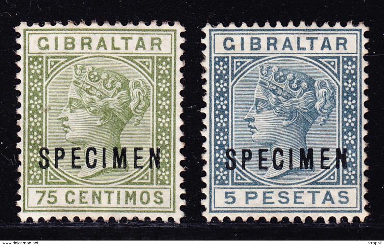 * GIBRALTAR - * - N°27, 29 - 75 Cent Et 5p - Surch. SPECIMEN - TB - Gibraltar