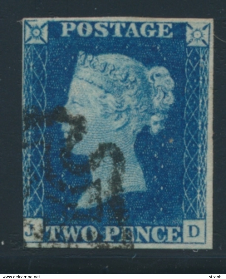 O GRANDE BRETAGNE - O - N°2 - 2p. Bleu - Touché à Gauche - B - Used Stamps