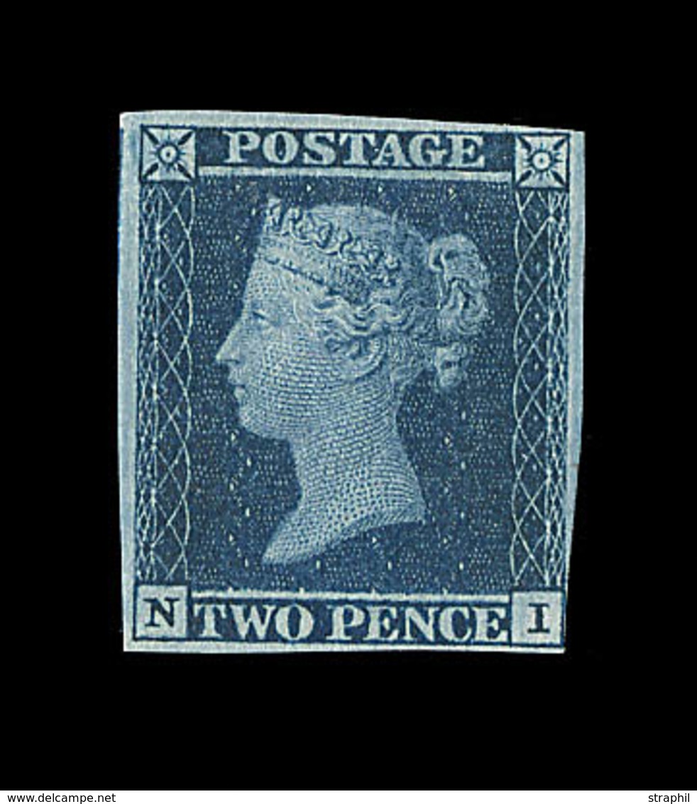 * GRANDE BRETAGNE - * - N°4a - Bleu Foncé - Margé - 2 Angles Justes Non Touchés - TB - Used Stamps