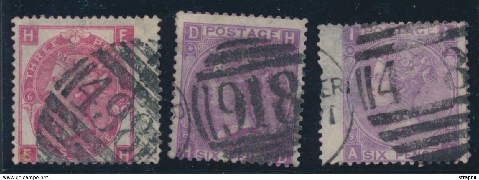 O GRANDE BRETAGNE - O - N°33 Pl. 6 + N°34 (x2) - Pl. 8 Et 9 - B/TB - Used Stamps