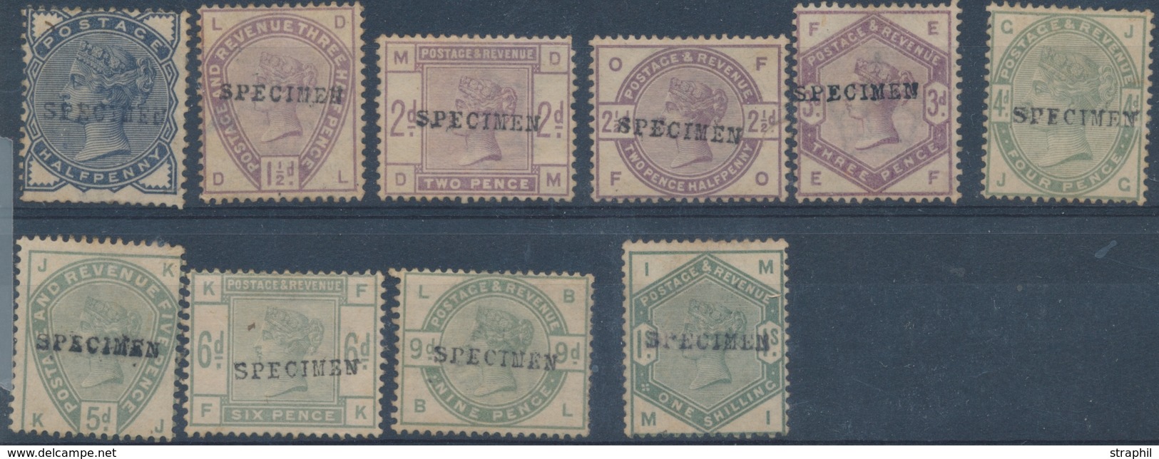 (*) GRANDE BRETAGNE - (*) - N°76/85 - 10 Val. - Surch. "SPECIMEN"- TB - Oblitérés