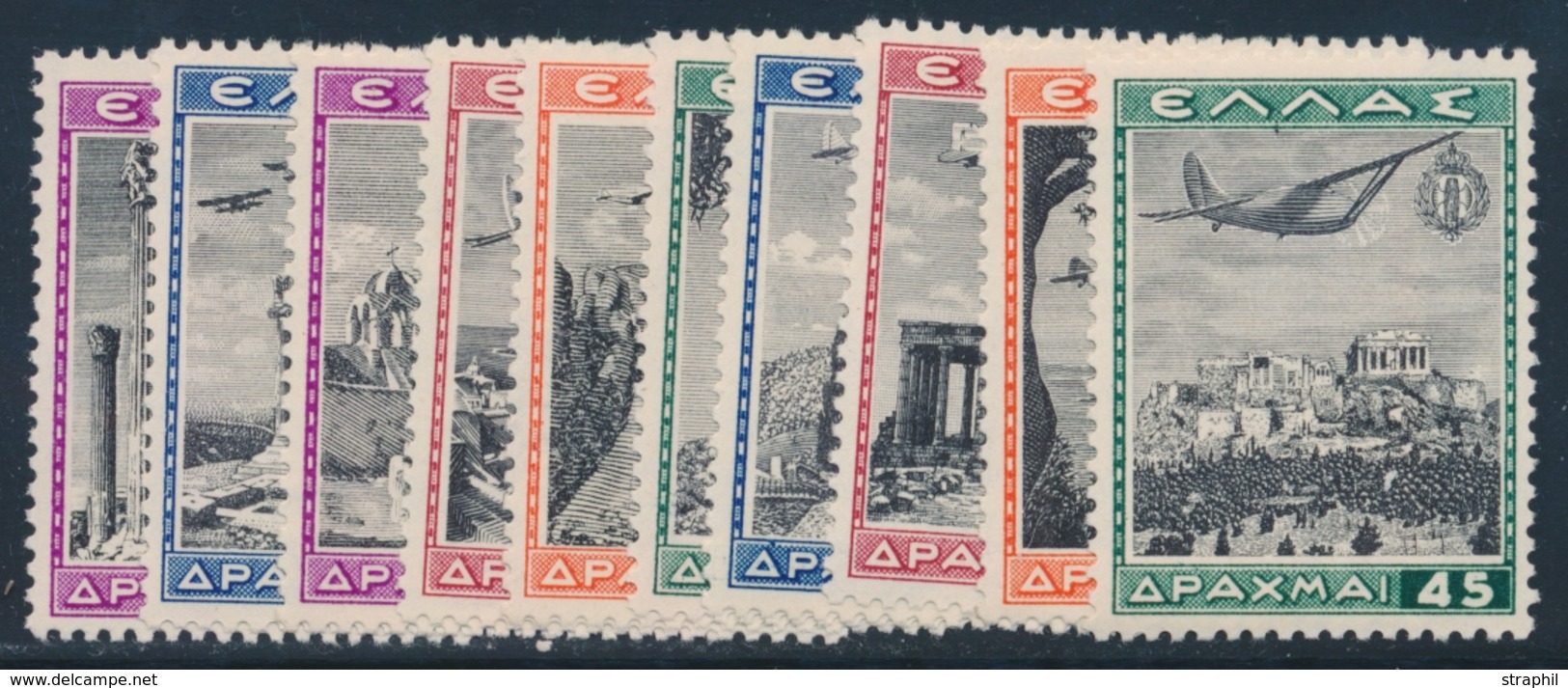 ** GRECE - POSTE AERIENNE - ** - N°40/49 - Les 10 Val - TB - Unused Stamps