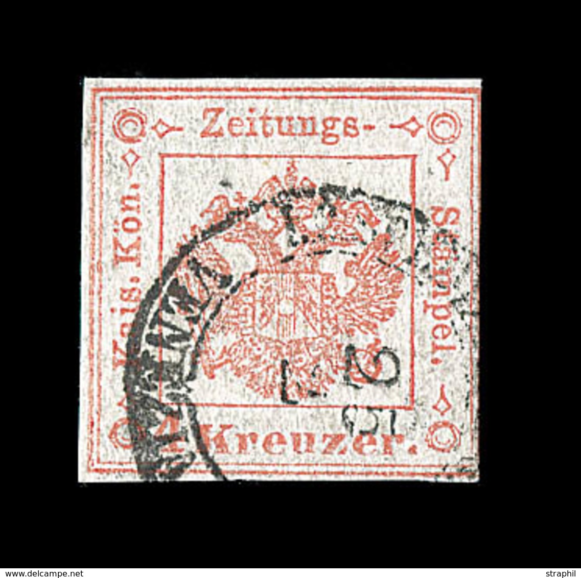 O ETATS ITALIENS - LOMBARDO VENETIE  - O - Taxe Journaux N°3 - 4k Vermillon - TB - Lombardy-Venetia