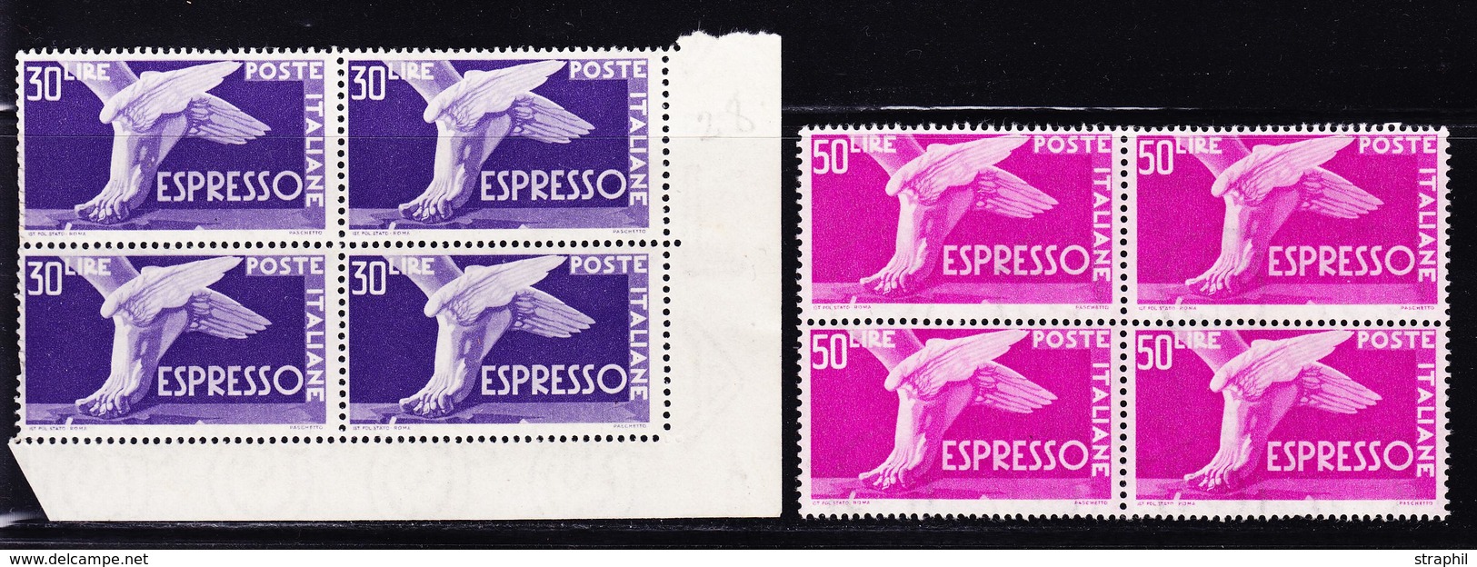 ** ITALIE - TIMBRES EXPRES - ** - N°31/31A - Blocs De 4 - TB - Poste Exprèsse/pneumatique