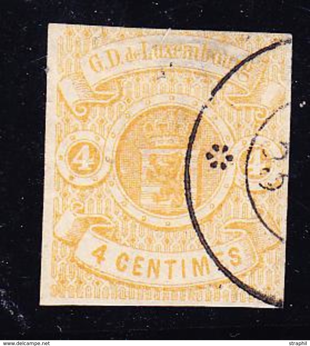 O LUXEMBOURG - O - N°5 - 4c Jaune - B - 1852 Guillaume III