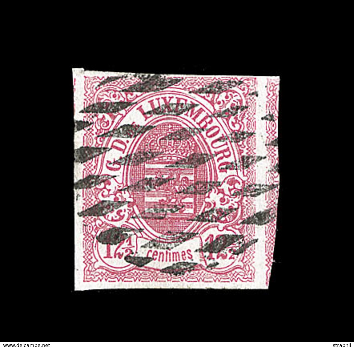 O LUXEMBOURG - O - N°7 - 12½ C Rose - Obl Rare - TB - 1852 William III