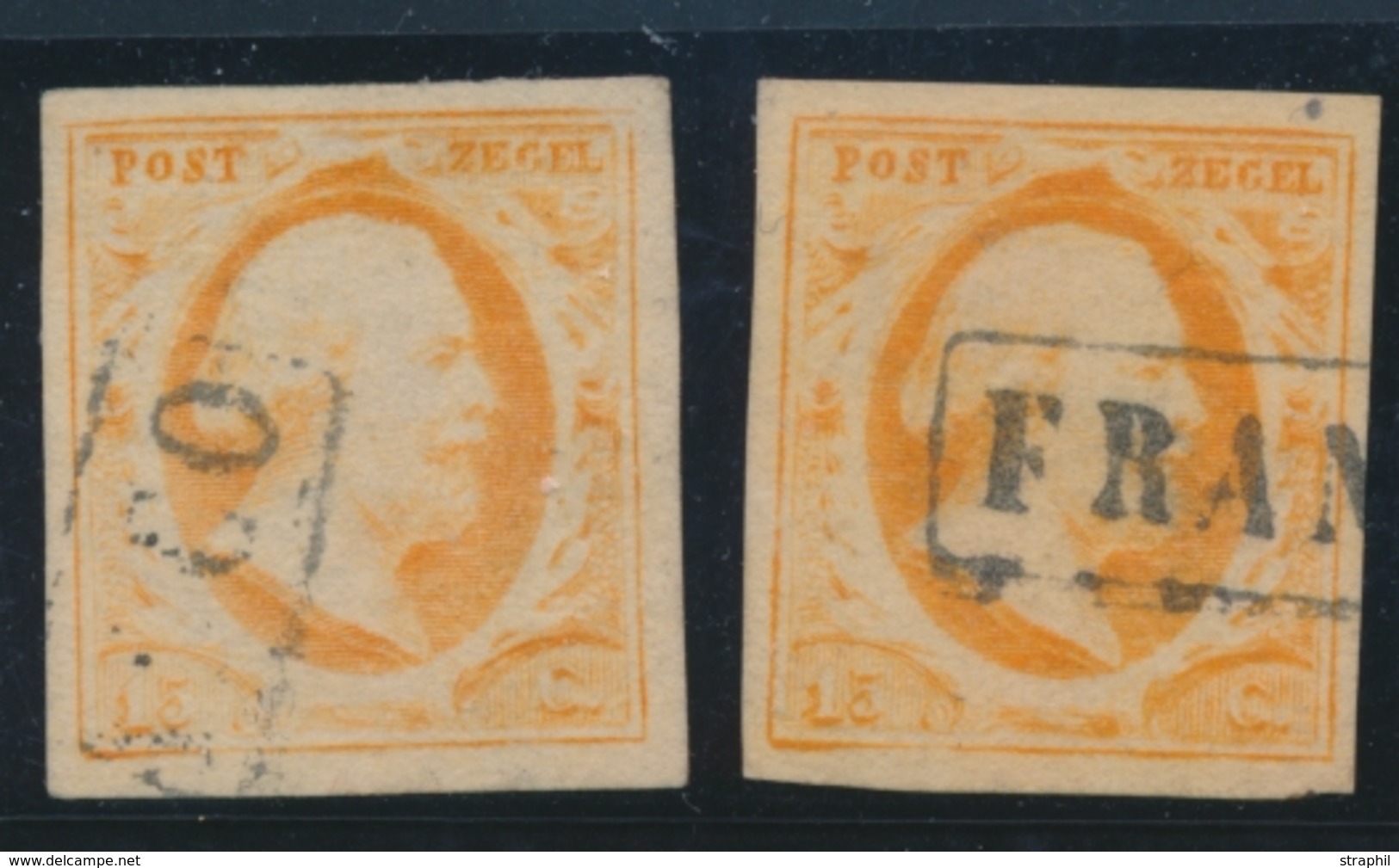 O PAYS-BAS - O - N°3 (x2) Nuances  - Obl. Franco - Belles Marges   - TB - Used Stamps