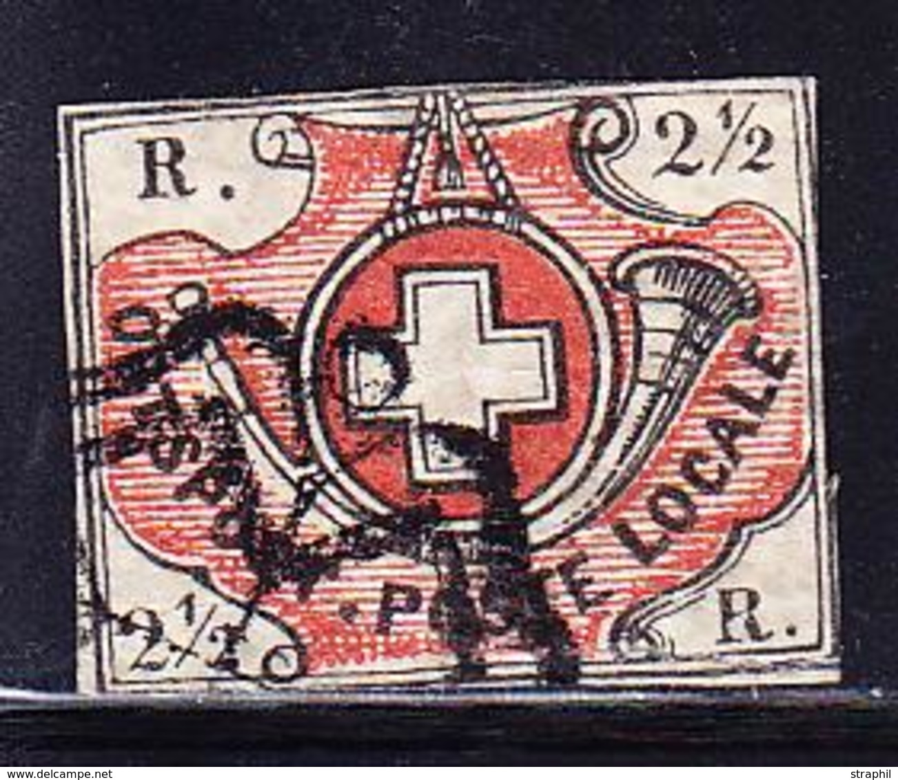 O SUISSE - O - N°11 - 2½ Noir Et Rouge - Marge Minimum - B - 1843-1852 Timbres Cantonaux Et  Fédéraux