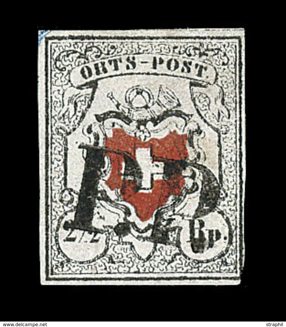 O SUISSE - O - N°17 - ORTS POST - Obl PP - Signé Brun - TB - 1843-1852 Federal & Cantonal Stamps