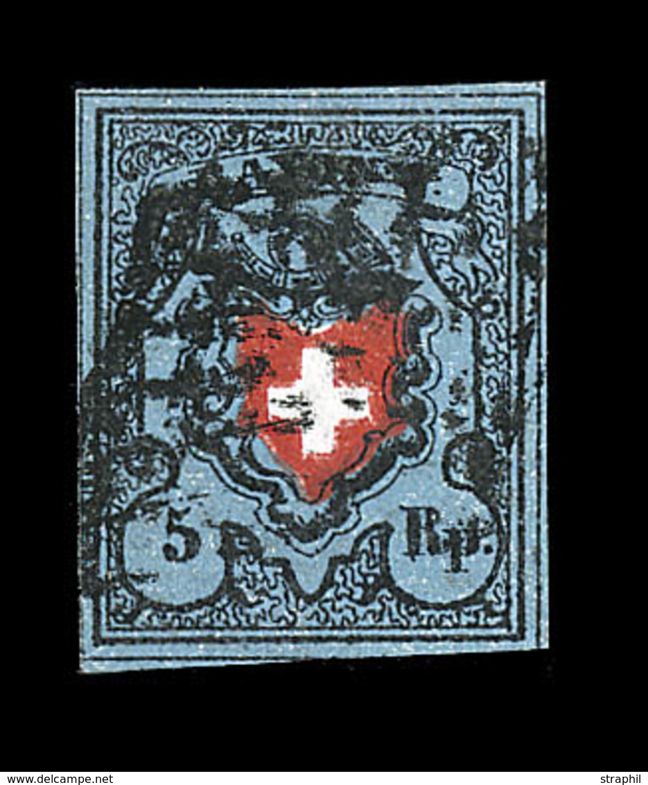 O SUISSE - O - N°14 - (Sbk N°15IIe) Belles Marges - Signé Scheller - Certif. Hermann - TB - 1843-1852 Federal & Cantonal Stamps